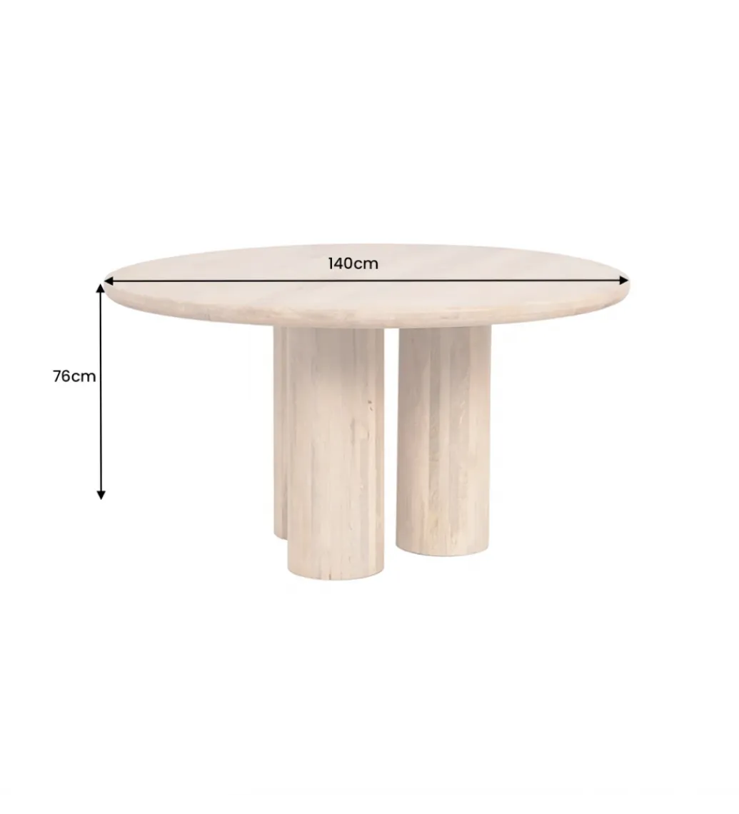 Invicta Interior Stół ART DECO 140 cm drewno mango nautralny