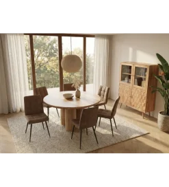 Invicta Interior Stół ART DECO 140 cm drewno mango nautralny