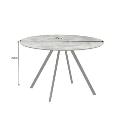 Invicta Interior Stół ATELIER 120 cm kolor naturalnego kamienia szary