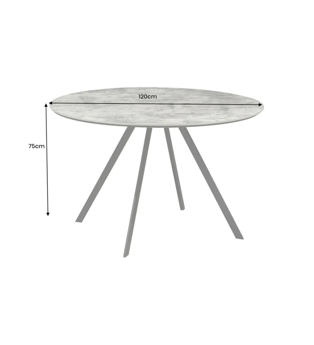 Invicta Interior Stół ATELIER 120 cm kolor naturalnego kamienia szary