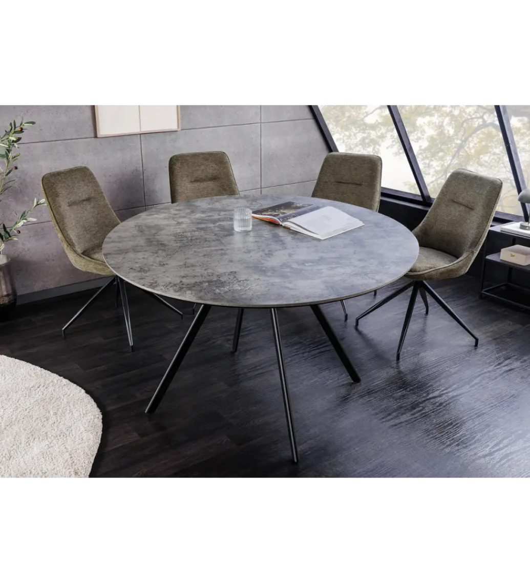 Invicta Interior Stół ATELIER 120 cm kolor naturalnego kamienia szary