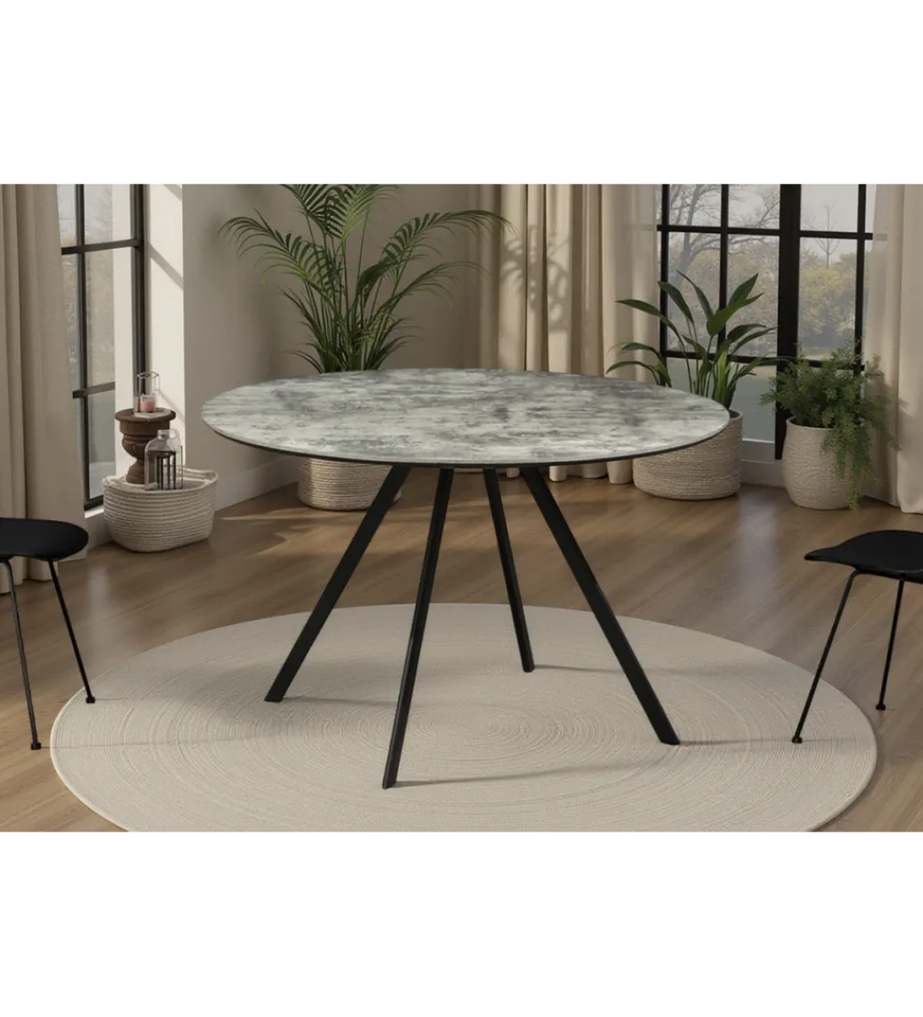 Invicta Interior Stół ATELIER 120 cm kolor naturalnego kamienia szary