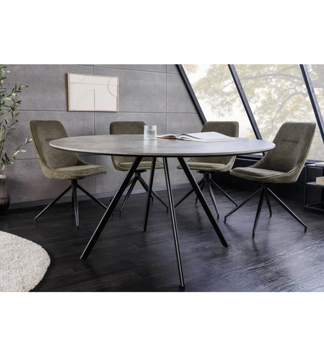 Invicta Interior Stół ATELIER 120 cm kolor naturalnego kamienia szary
