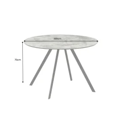 Invicta Interior Stół ATELIER 100 cm kolor naturalnego kamienia szary