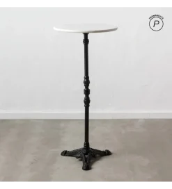 Zona-Design Stół AUESON 110 cm czarny blat w optyce marmuru