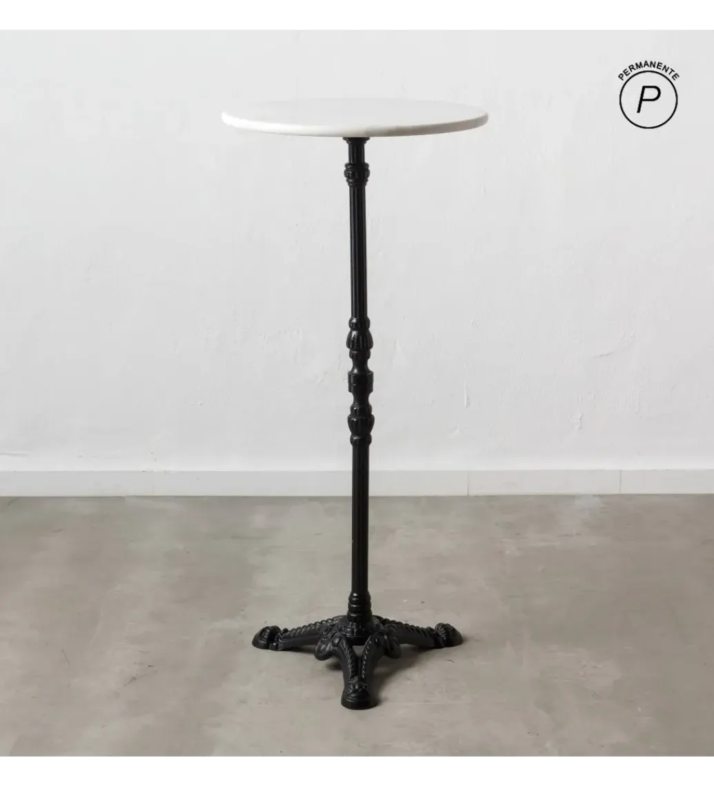 Zona-Design Stół AUESON 110 cm czarny blat w optyce marmuru