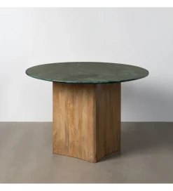 Zona-Design Stół AUXY 115 cm drewno mango marmur