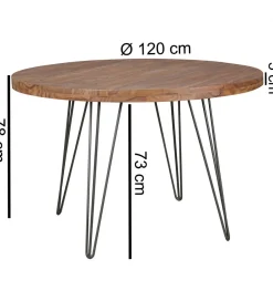 WOHNLING, GERMANY Stół BAGLI 120 cm drewno sheesham