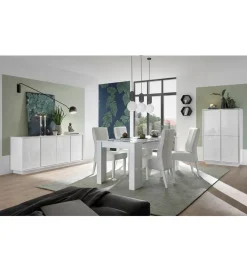 MCA Linia Włoska Stół BASIC 137 cm - 185 cm biały wysoki połysk