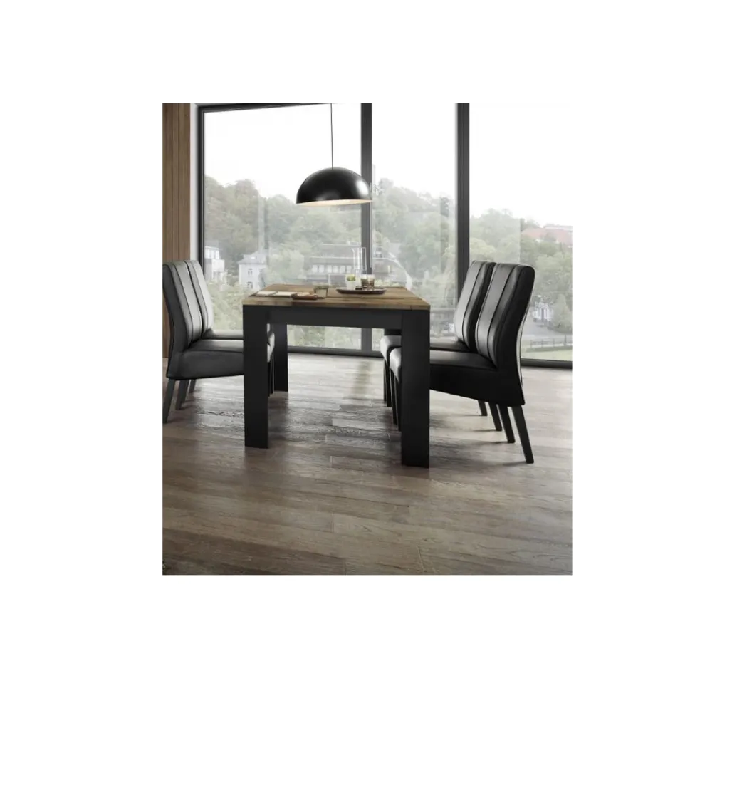MCA Linia Włoska Stół BASIC 180 Cm X 90 Cm czarny z dodatkiem koloru klon Pero