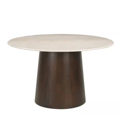 LF-Design Stół Brix Bottecino 130 cm Marmur Drewno mango