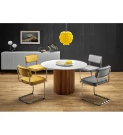 Halmar Stół BRUNO 120 cm ceramika w optyce białego marmuru