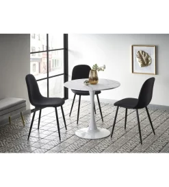 Halmar Stół DENVER 80 cm w optyce białego marmuru