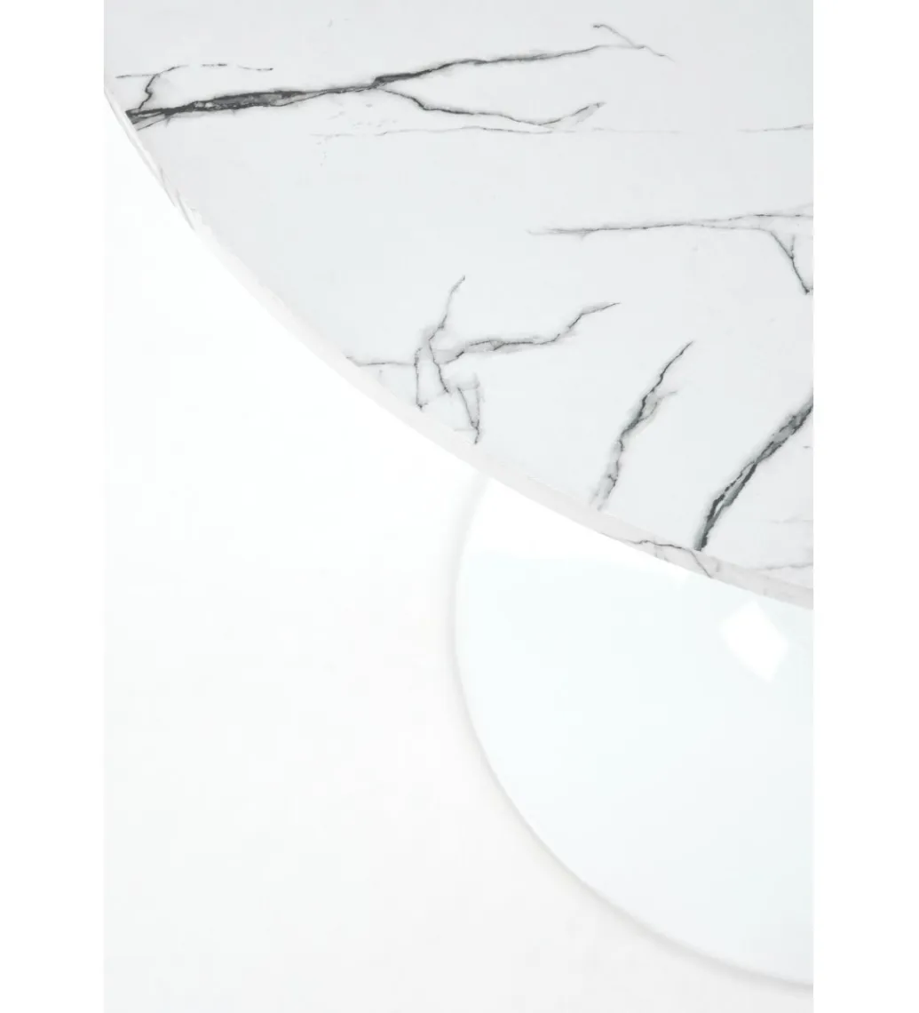 Halmar Stół DENVER 80 cm w optyce białego marmuru