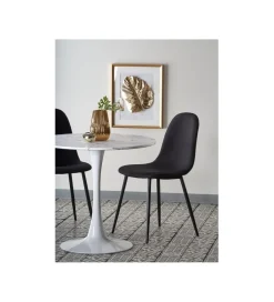 Halmar Stół DENVER 80 cm w optyce białego marmuru