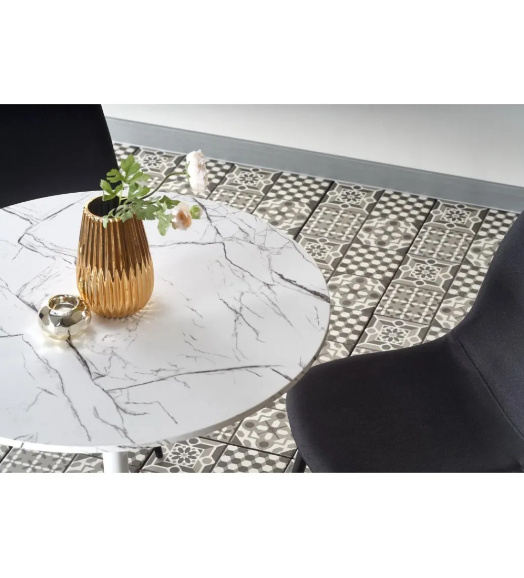 Halmar Stół DENVER 80 cm w optyce białego marmuru