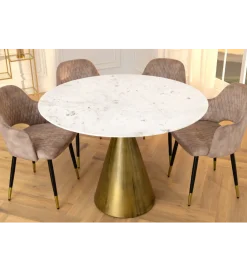 Invicta Interior Stół ELEGANCIA 100 cm biały marmuru