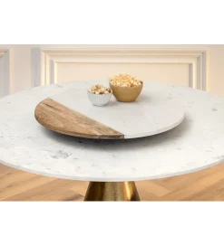 Invicta Interior Stół ELEGANCIA 100 cm biały marmuru