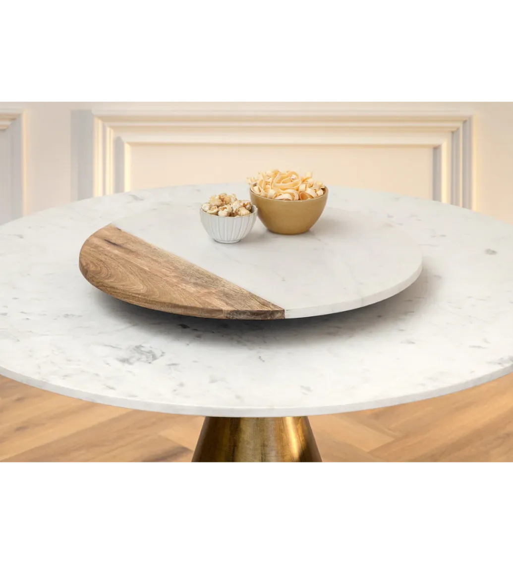 Invicta Interior Stół ELEGANCIA 100 cm biały marmuru
