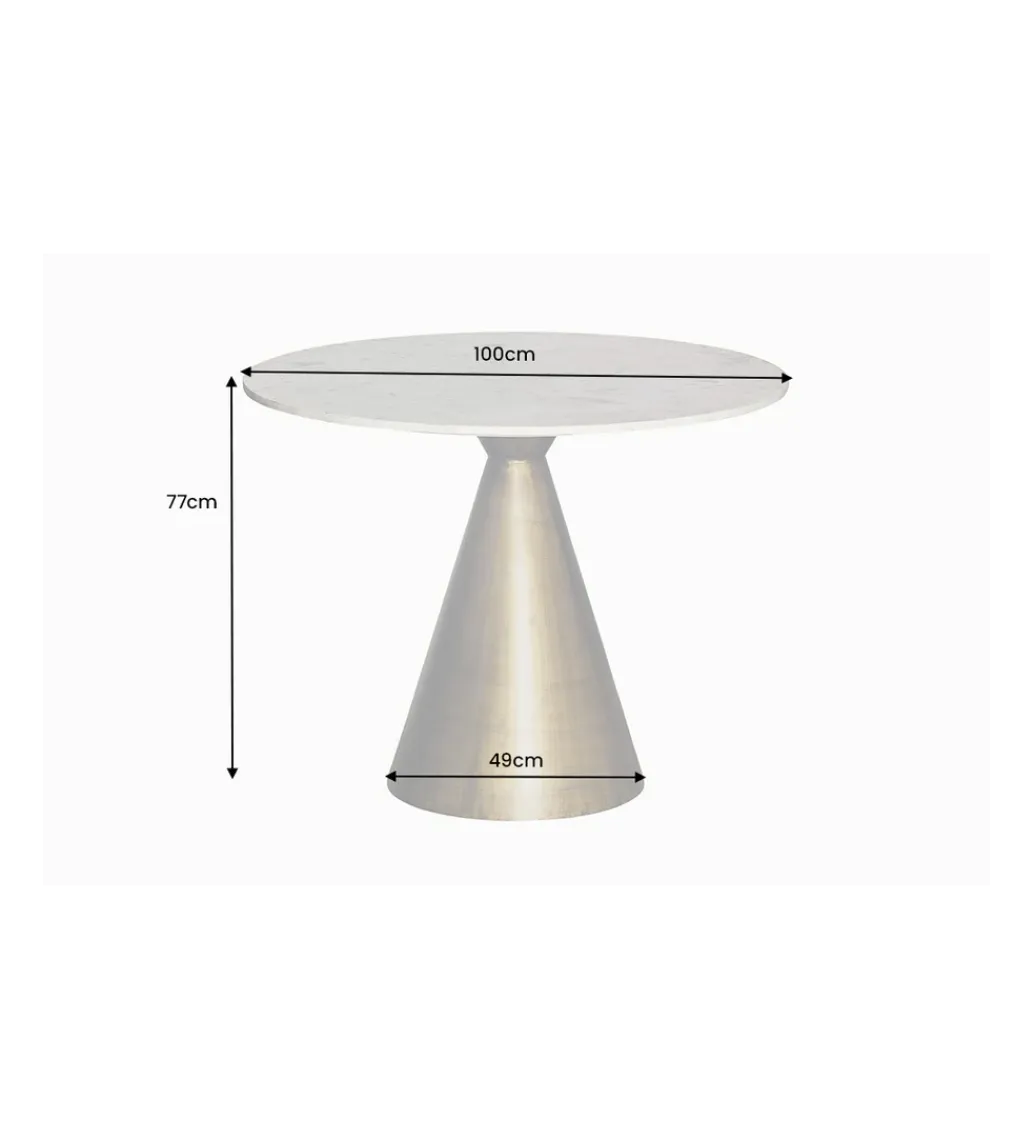 Invicta Interior Stół ELEGANCIA 100 cm biały marmuru