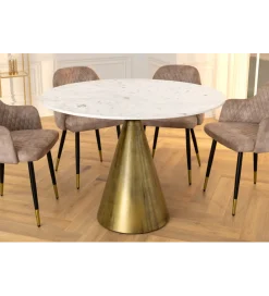 Invicta Interior Stół ELEGANCIA 100 cm biały marmuru