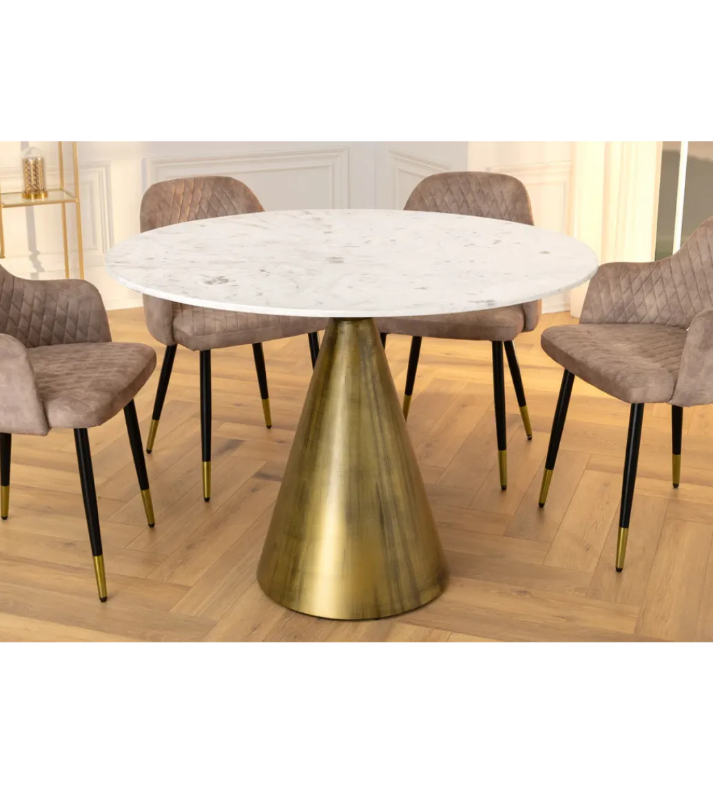 Invicta Interior Stół ELEGANCIA 100 cm biały marmuru