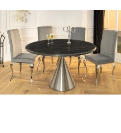 Invicta Interior Stół ELEGANCIA 130 cm w optyce czarnego marmuru