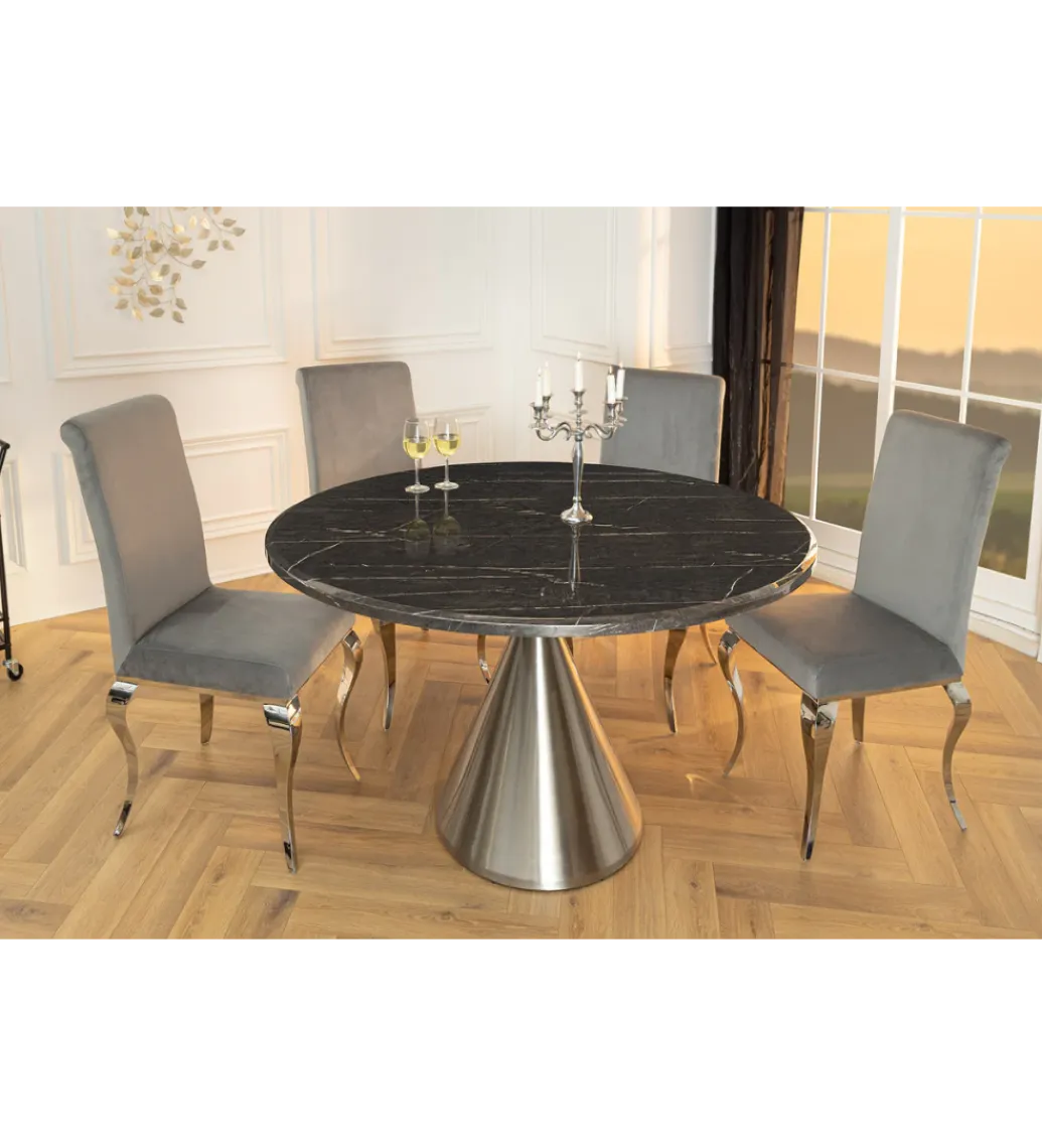 Invicta Interior Stół ELEGANCIA 130 cm w optyce czarnego marmuru