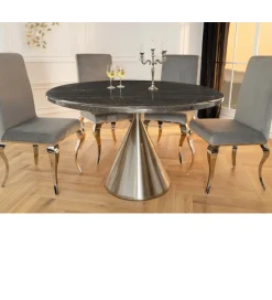 Invicta Interior Stół ELEGANCIA 130 cm w optyce czarnego marmuru
