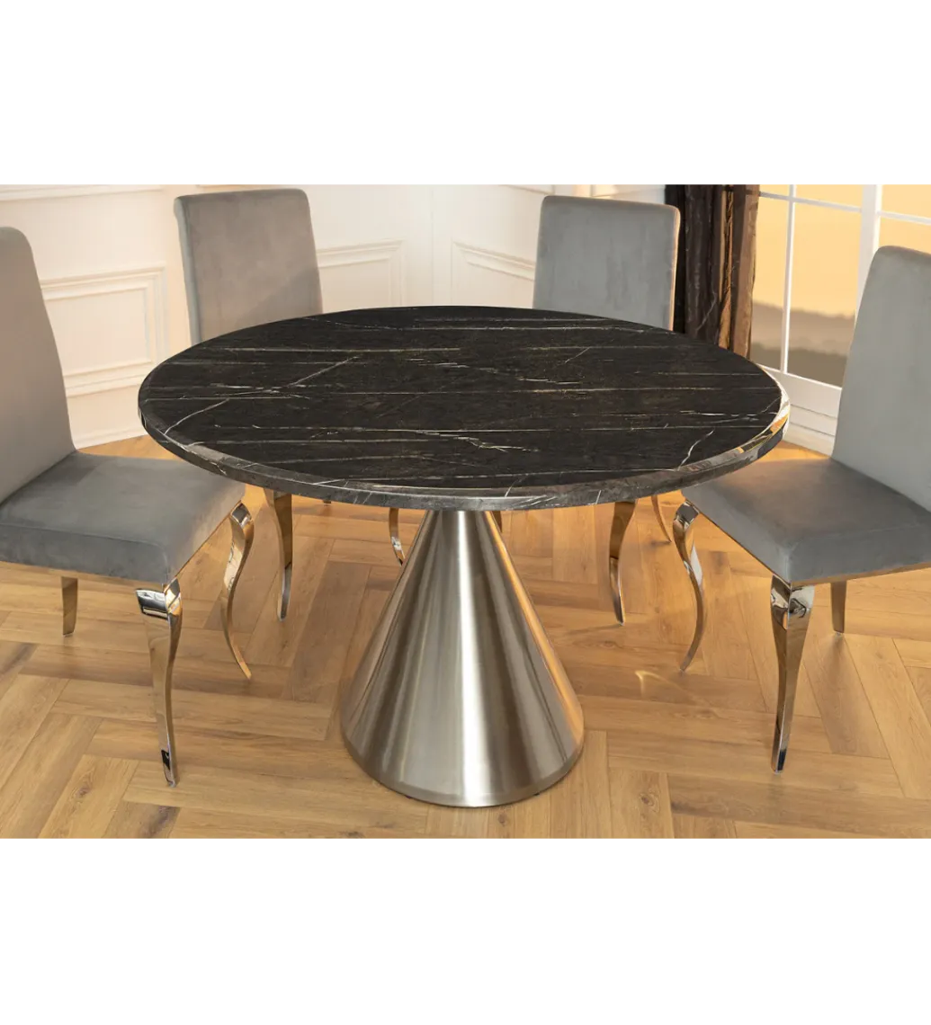 Invicta Interior Stół ELEGANCIA 130 cm w optyce czarnego marmuru