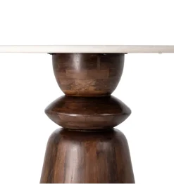 Zona-Design Stół GEHART 120 cm brązowy marmur drewno mango