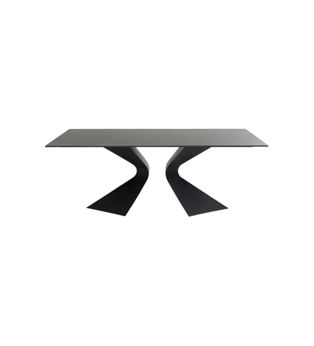 KDesign Stół GLORIA 180 x 90 cm ceramiczny blat czarny