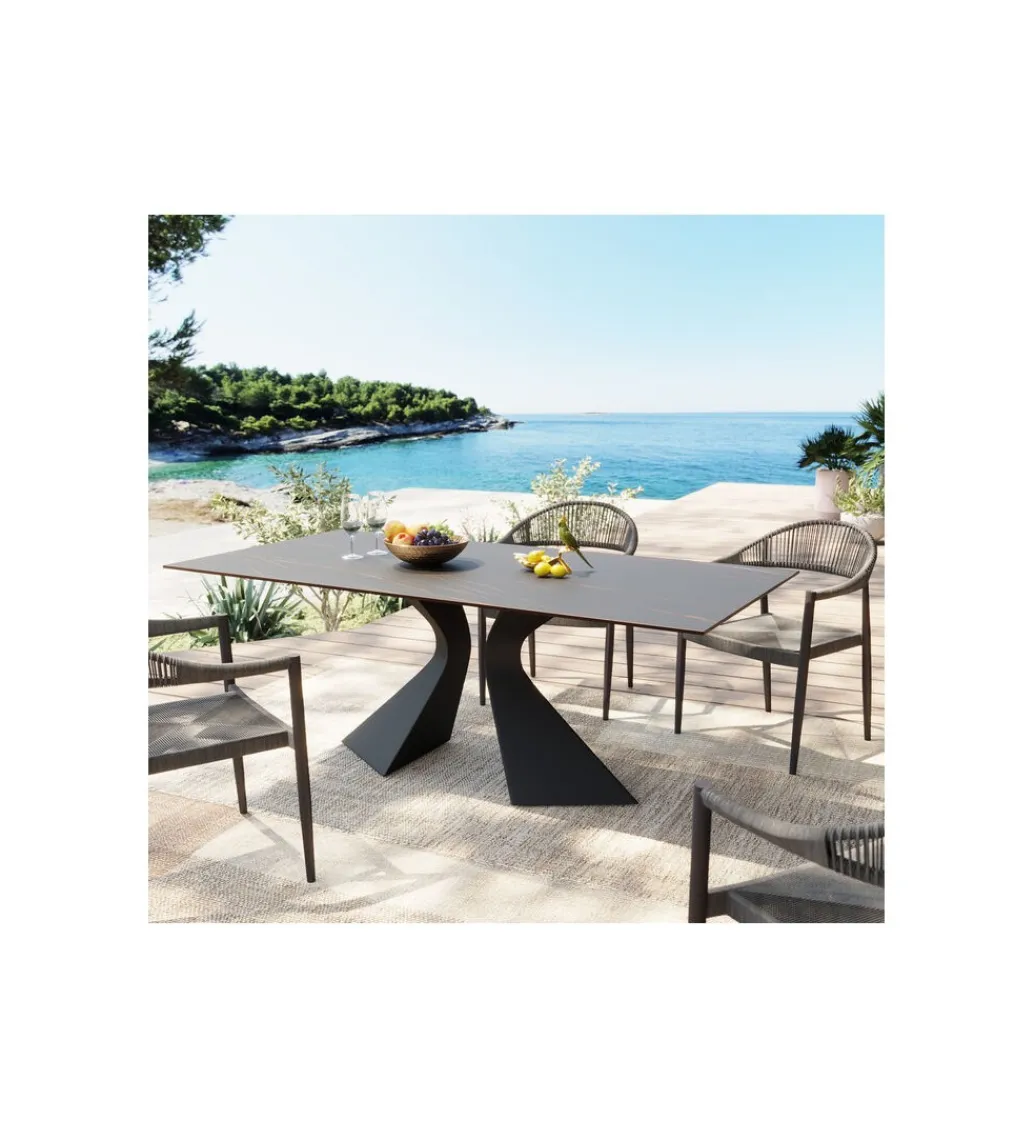 KDesign Stół GLORIA 180 x 90 cm ceramiczny blat czarny