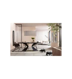 KDesign Stół GLOYRIA 200 cm ceramika w optyce czarnego marmuru