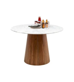 KARE Stół GRACE 115 cm drewno mango marmur