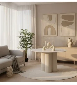 Exclusivas Stół HERE 120 cm ceramiczny blat biały