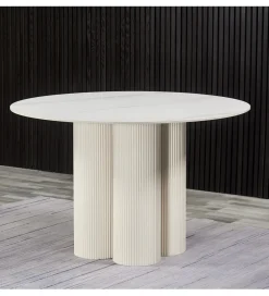 Exclusivas Stół HERE 120 cm ceramiczny blat biały