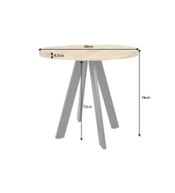 Invicta Interior Stół Iron Craft 80 cm drewno Mango