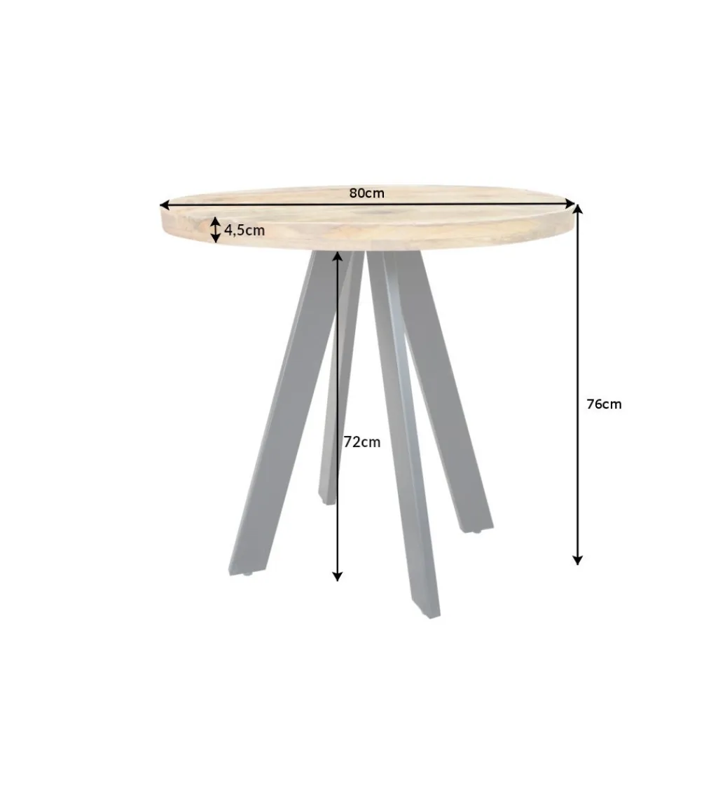 Invicta Interior Stół Iron Craft 80 cm drewno Mango