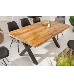 Invicta Interior Stół Iron Craft X 160 cm drewno Mango