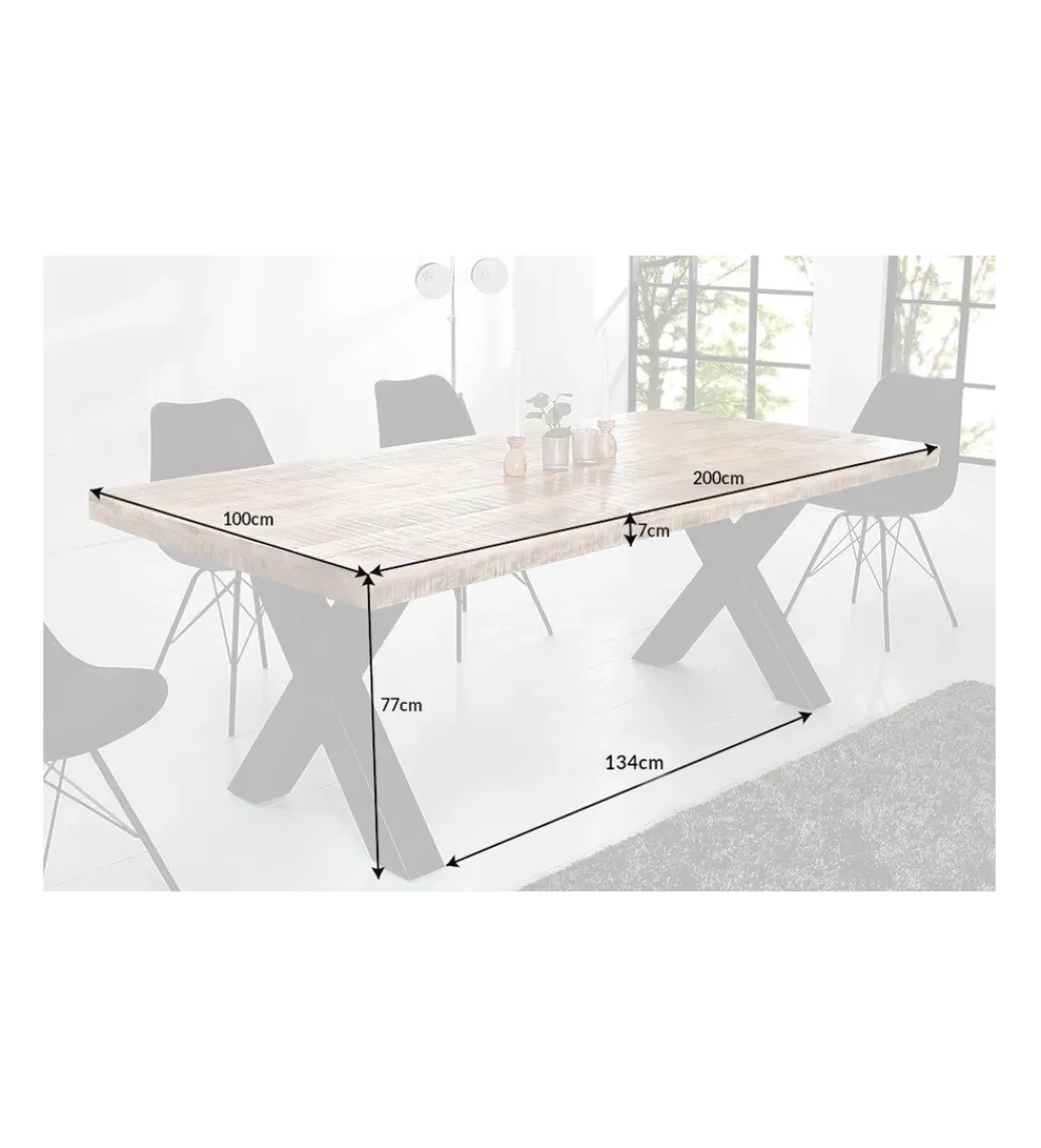 Invicta Interior Stół Iron Craft X 200 Cm Drewno Mango