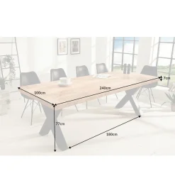 Invicta Interior Stół Iron Craft X II 240 cm drewno Mango