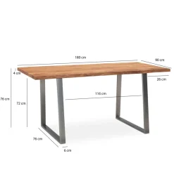 WOHNLING, GERMANY Stół KORNEL 180 cm drewno akacja