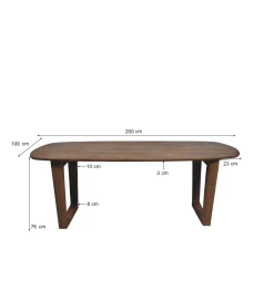 LF-Design Stół KORTE 200 cm drewno mango brąz