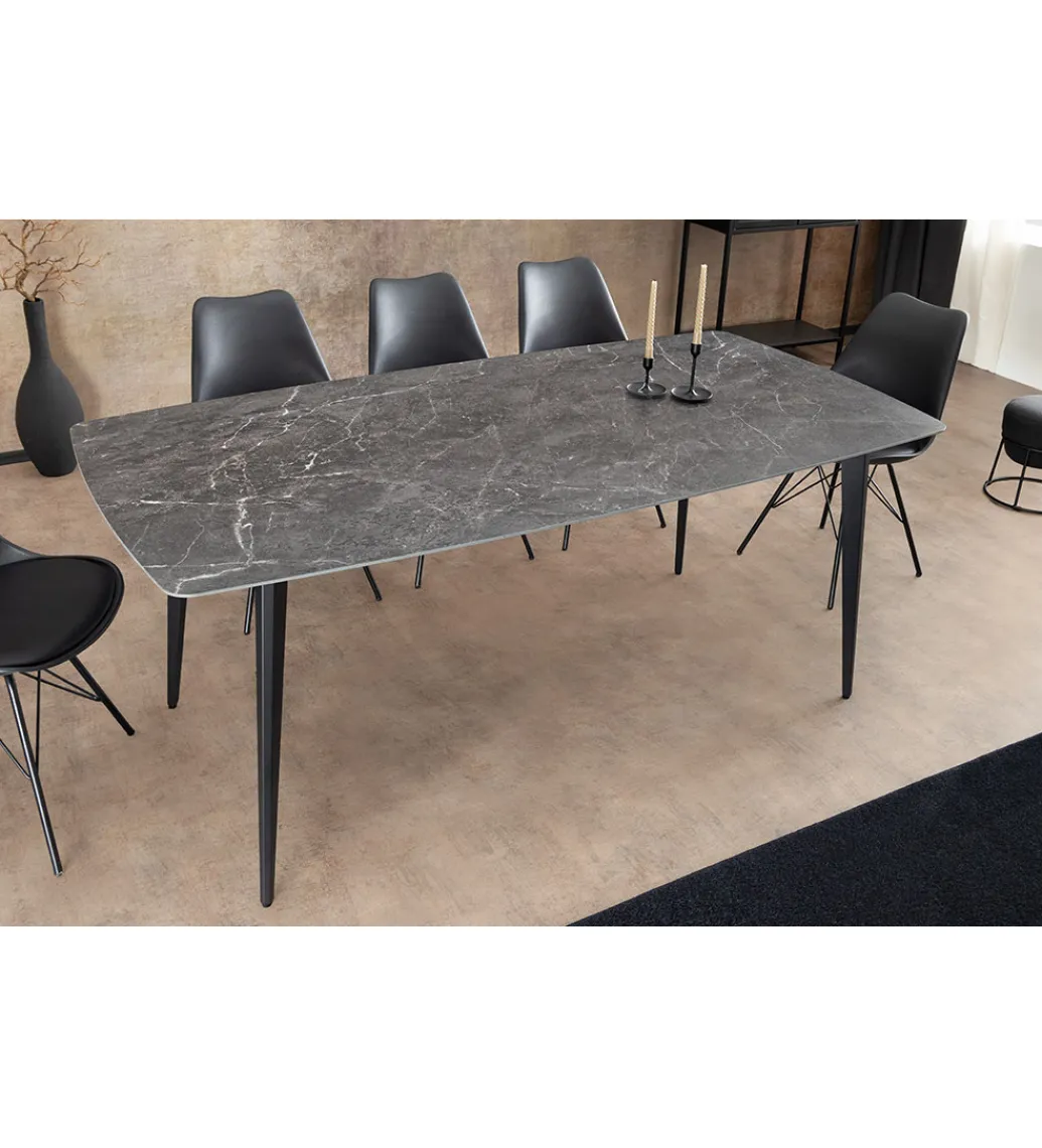 Invicta Interior Stół MILANO 180 cm ceramiczny blat antracyt