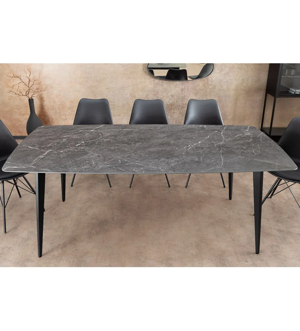Invicta Interior Stół MILANO 180 cm ceramiczny blat antracyt