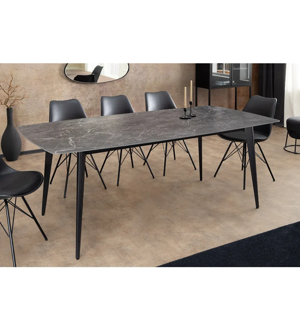 Invicta Interior Stół MILANO 180 cm ceramiczny blat antracyt