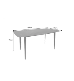 Invicta Interior Stół MILANO 160 cm ceramiczny marmur blat antracyt