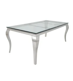 Invicta Interior Stół MODERN BAROCK BARRACUDA 200 cm chromowany szklany blat BEZ blatu tekowego
