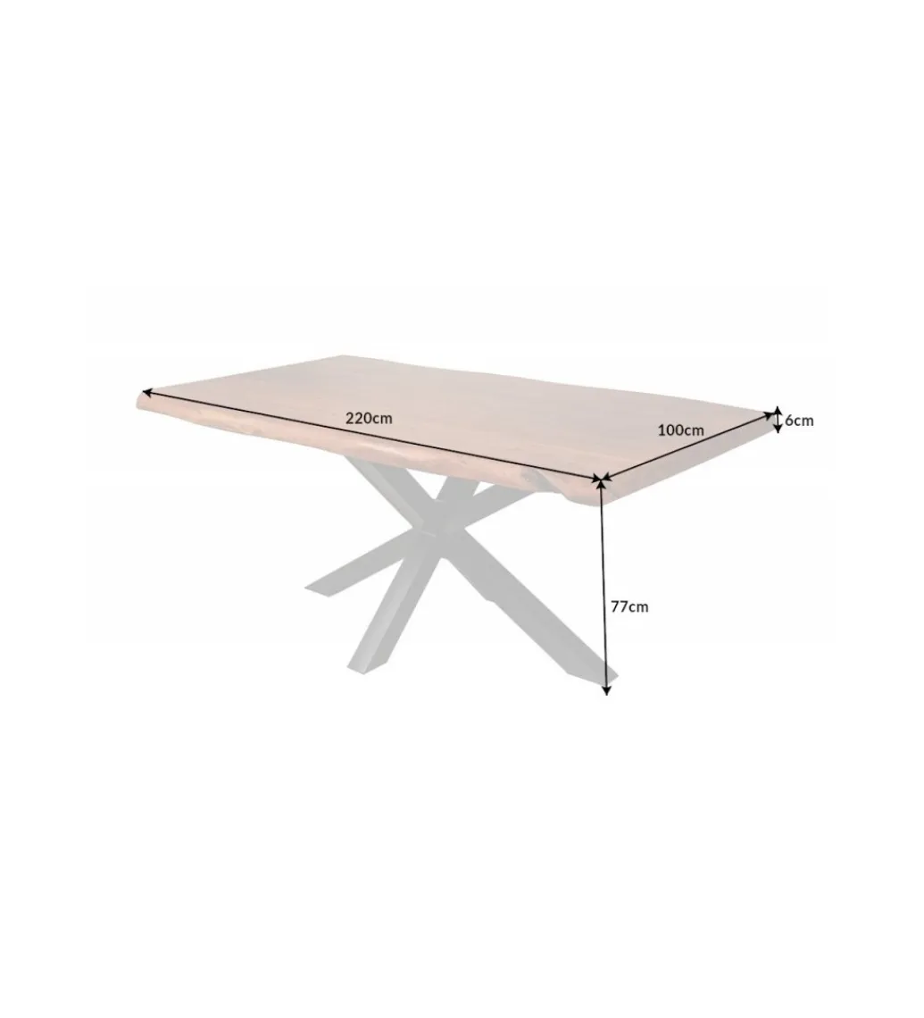 Invicta Interior Stół Nature SPIDER galaxy 220 cm drewno akacja na nogach pająk krzyżak